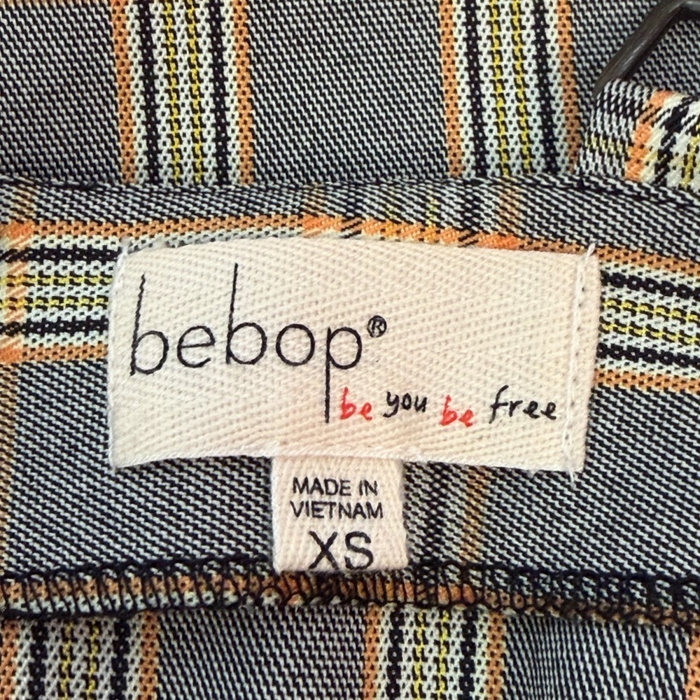 BeBop Plaid Pinafore Dress in Gray and Yellow Plaid - Picture 4 of 5